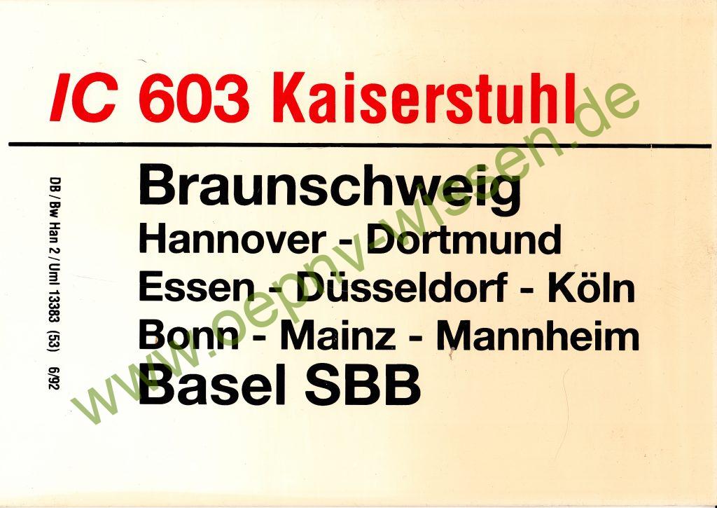 IC 603 Kaiserstuhl Braunschweig